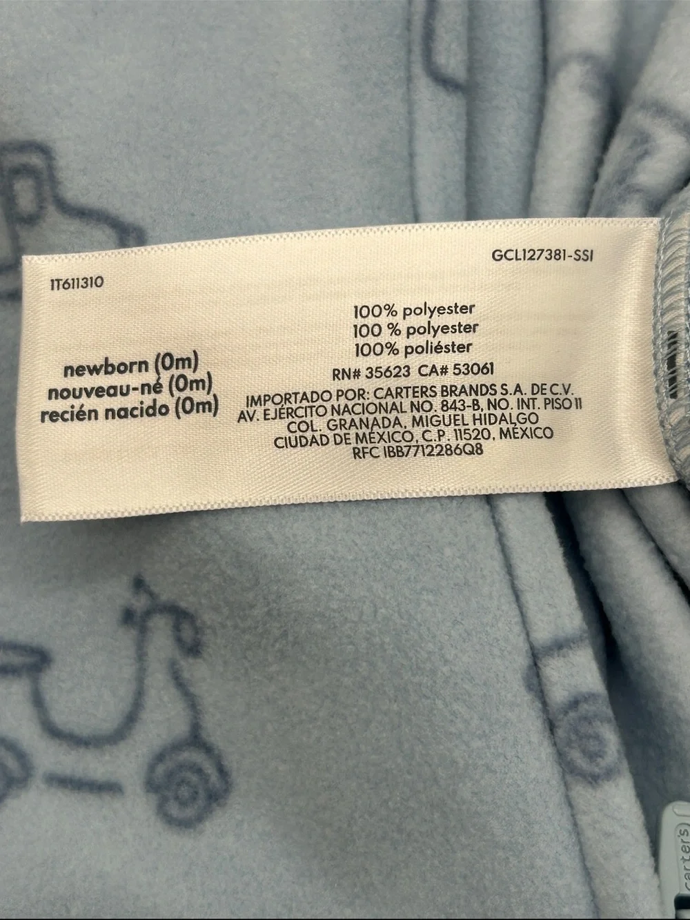 Carter's Newborn Light Blue 'Little Brother' Footed One-Piece